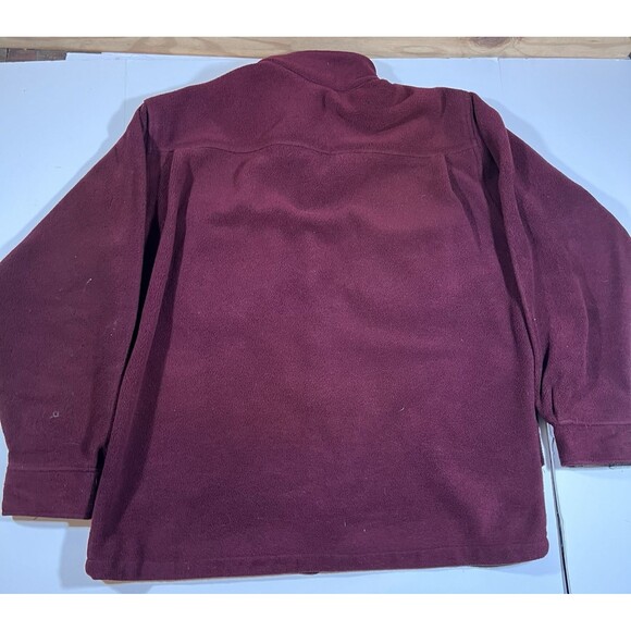 Vintage Woolrich Burgundy Full Zip Fleece Jacket Made in USA Men's Large - Picture 8 of 13